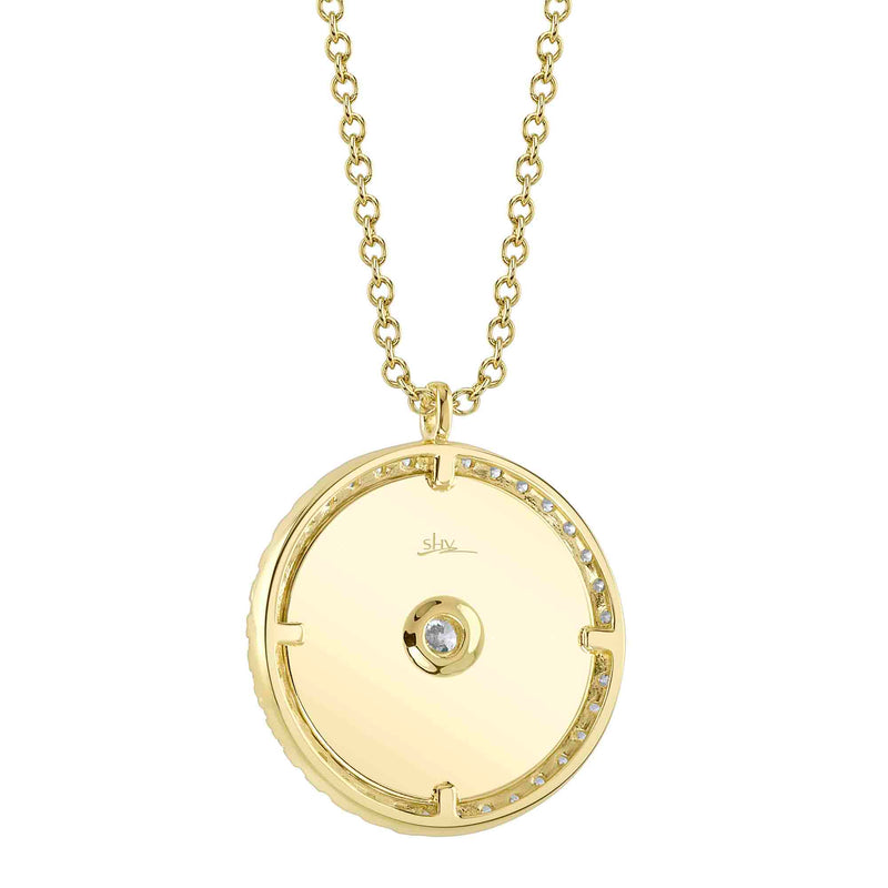 0.32CT DIAMOND RIBBED CIRCLE NECKLACE