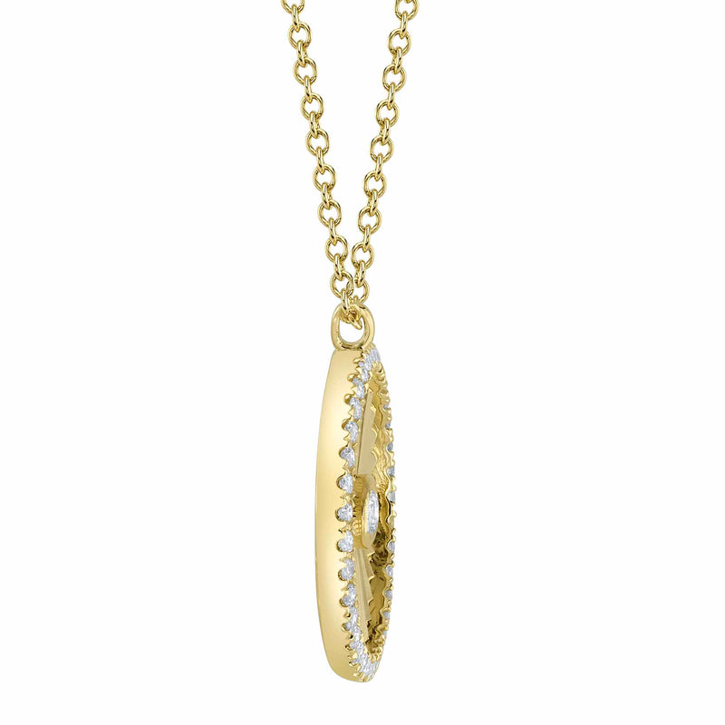 0.32CT DIAMOND RIBBED CIRCLE NECKLACE
