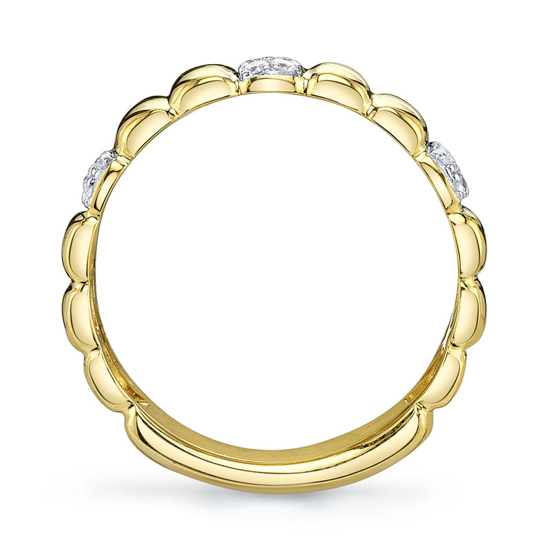 0.37CT DIAMOND RIBBED RING