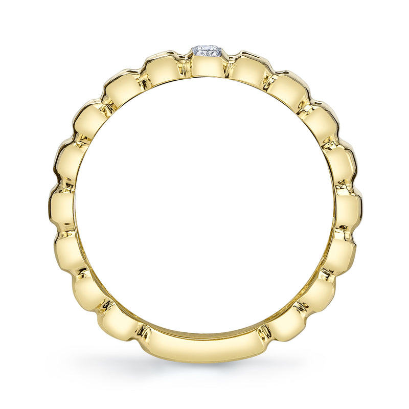 0.07CT DIAMOND RIBBED RING