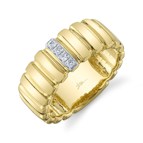 0.07CT DIAMOND RIBBED RING