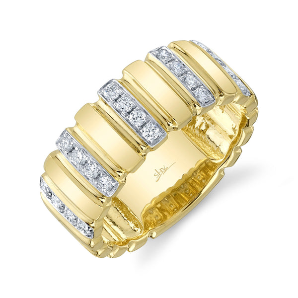 0.32CT DIAMOND RIBBED RING