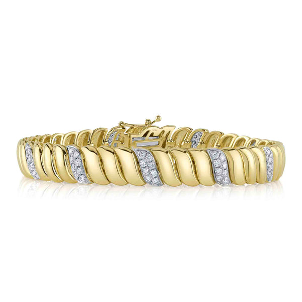 1.48CT DIAMOND RIBBED BRACELET
