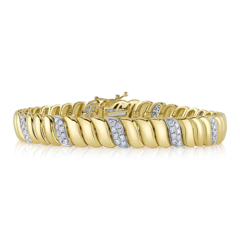 1.48CT DIAMOND RIBBED BRACELET