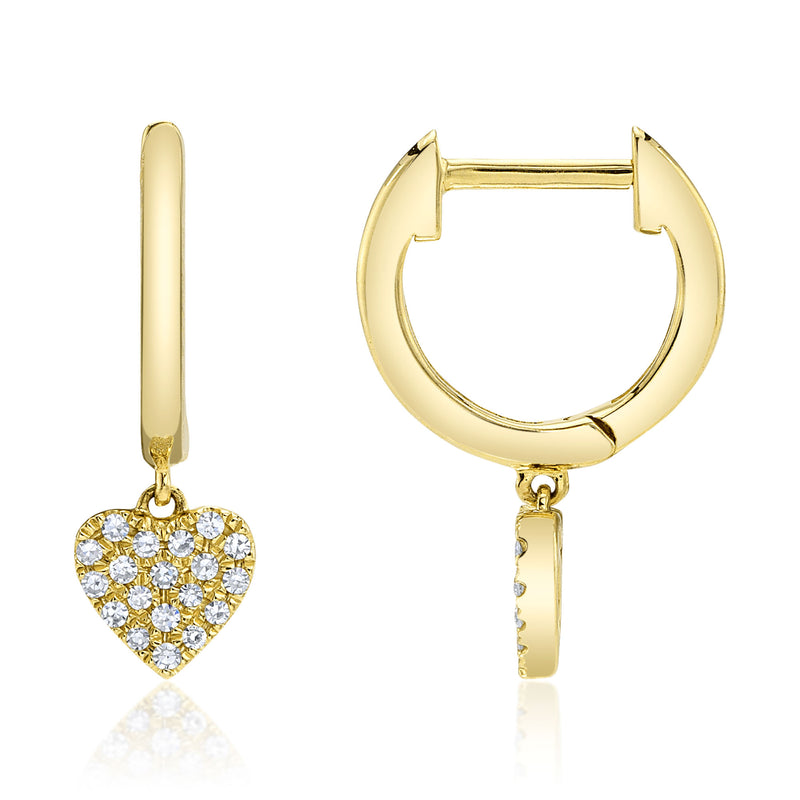 0.09CT DIAMOND PAVE HEART HUGGIE EARRING