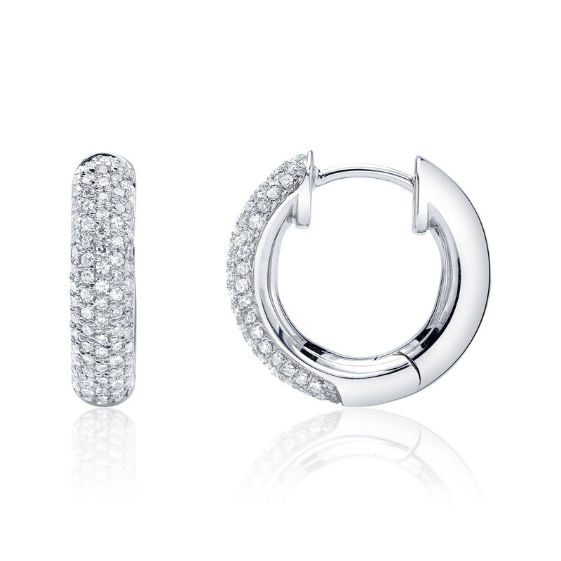 0.40CT DIAMOND PAVE HOOP EARRING