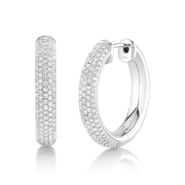 0.61CT DIAMOND PAVE HOOP EARRING