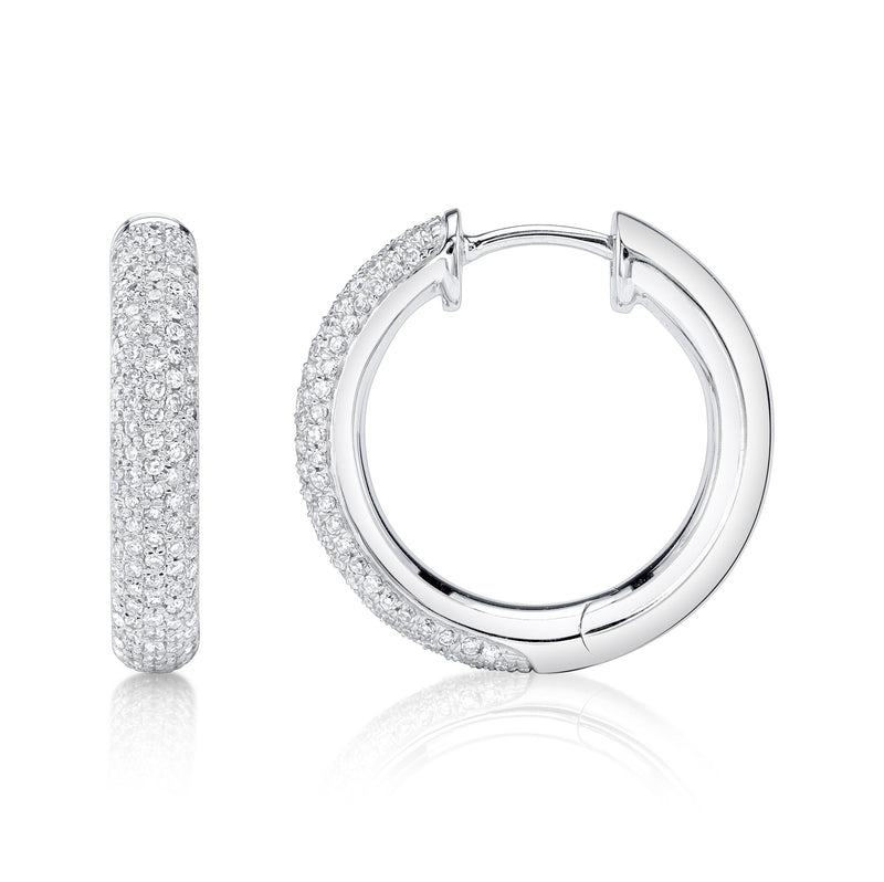 0.61CT DIAMOND PAVE HOOP EARRING