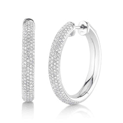 0.77CT DIAMOND PAVE HOOP EARRING