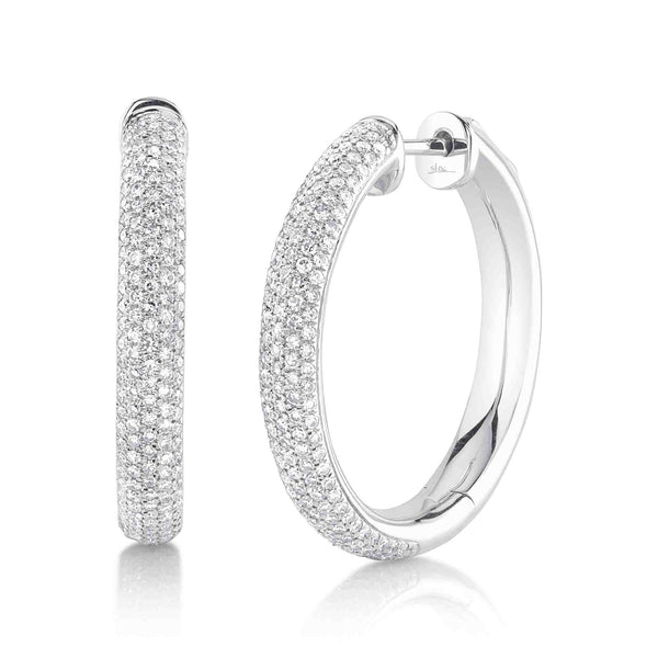 0.77CT DIAMOND PAVE HOOP EARRING