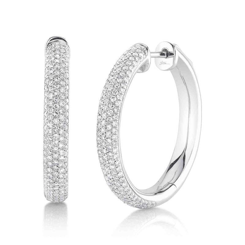 0.77CT DIAMOND PAVE HOOP EARRING