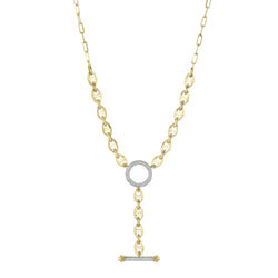 0.24CT DIAMOND CIRCLE LINK LARIAT NECKLACE