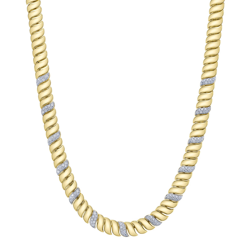 1.77CT DIAMOND RIBBED NECKLACE