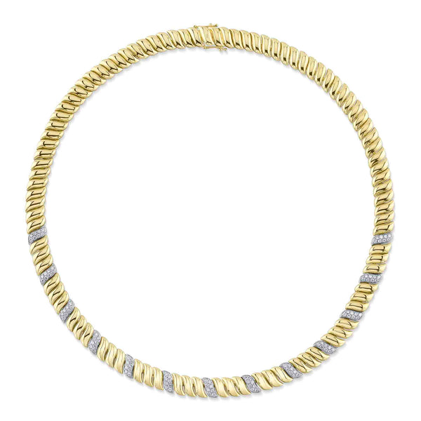 1.77CT DIAMOND RIBBED NECKLACE
