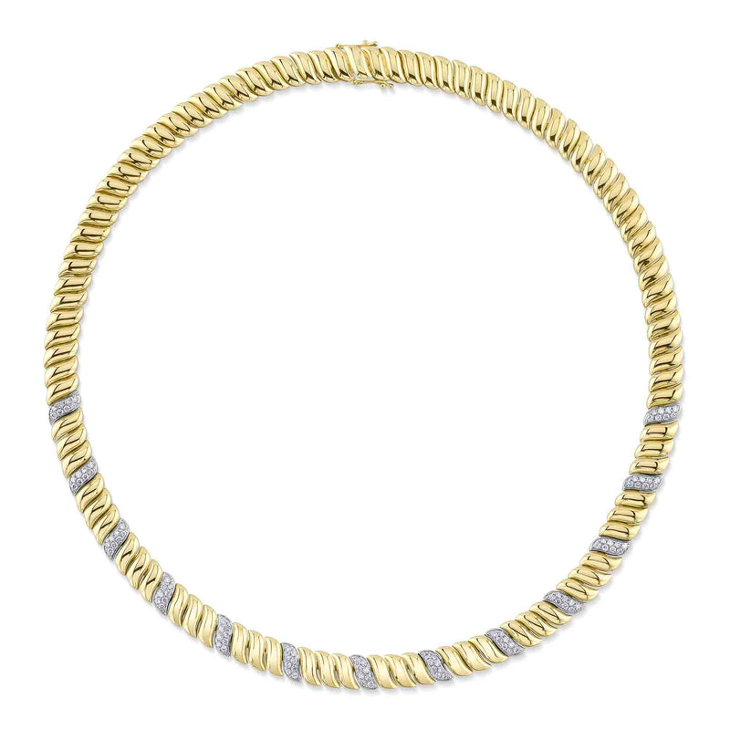 1.77CT DIAMOND RIBBED NECKLACE