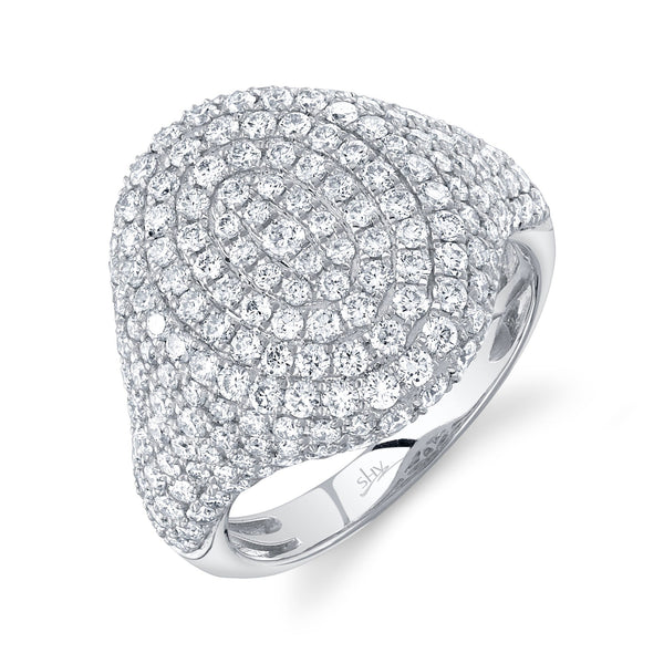 2.28CT DIAMOND PAVE SIGNET RING