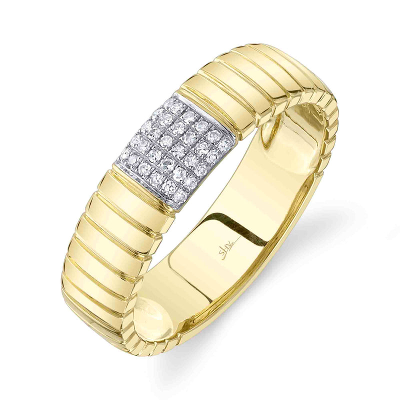 0.08CT DIAMOND RIBBED BAND