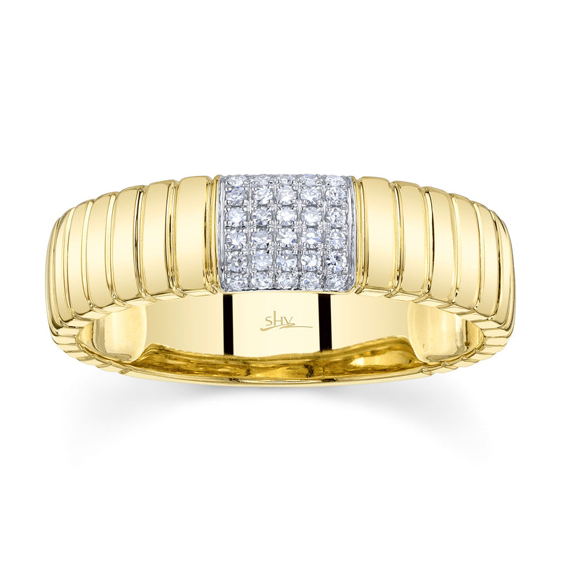 0.08CT DIAMOND RIBBED BAND