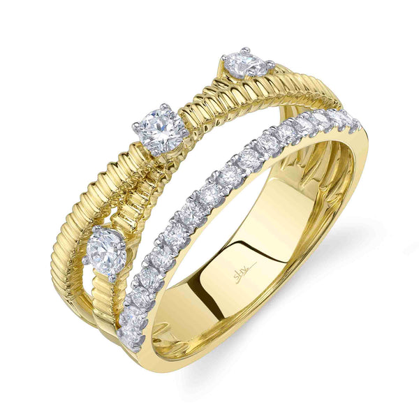 0.50CT DIAMOND RIBBED BRIDGE RING