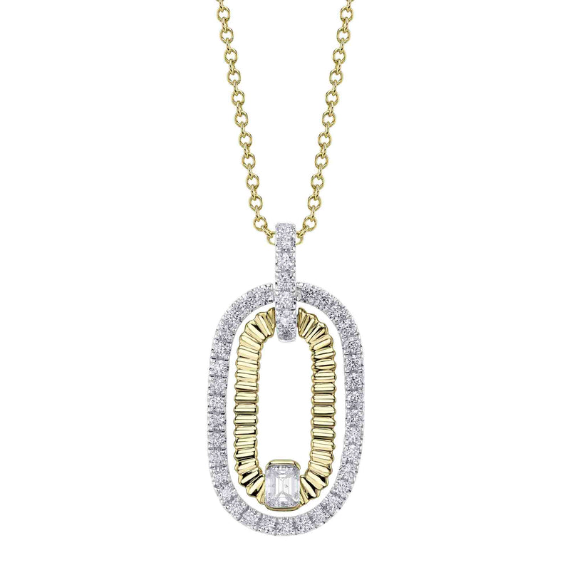0.46CT DIAMOND EMERALD RIBBED NECKLACE