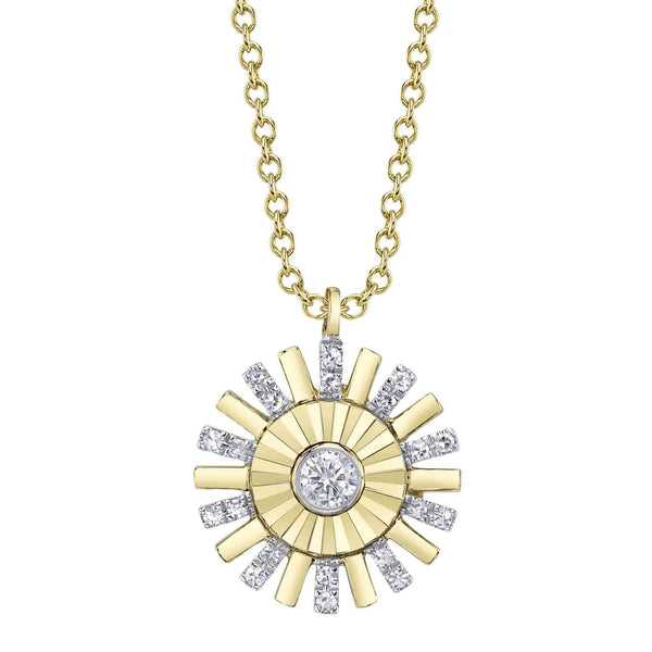 0.11CT DIAMOND BEZEL RIBBED NECKLACE