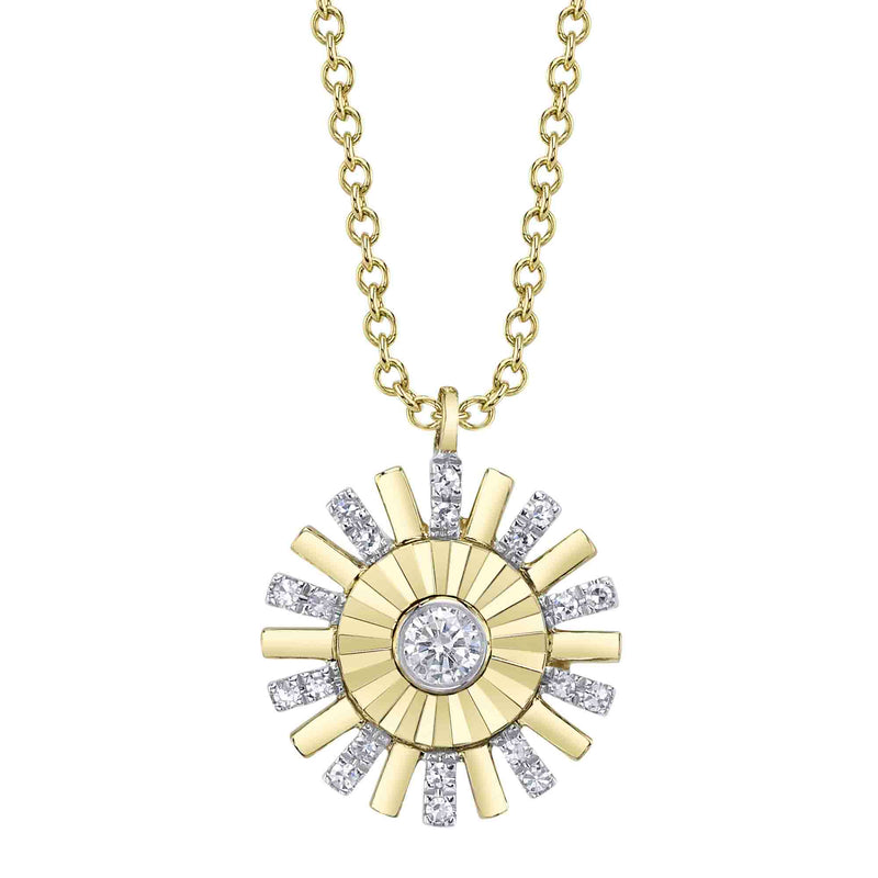 0.11CT DIAMOND BEZEL RIBBED NECKLACE