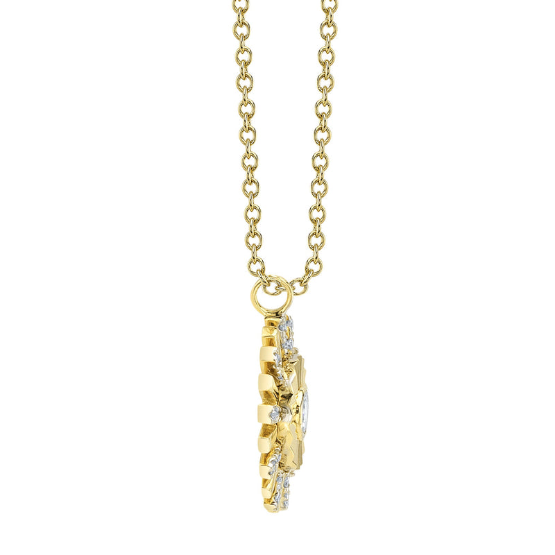 0.11CT DIAMOND BEZEL RIBBED NECKLACE