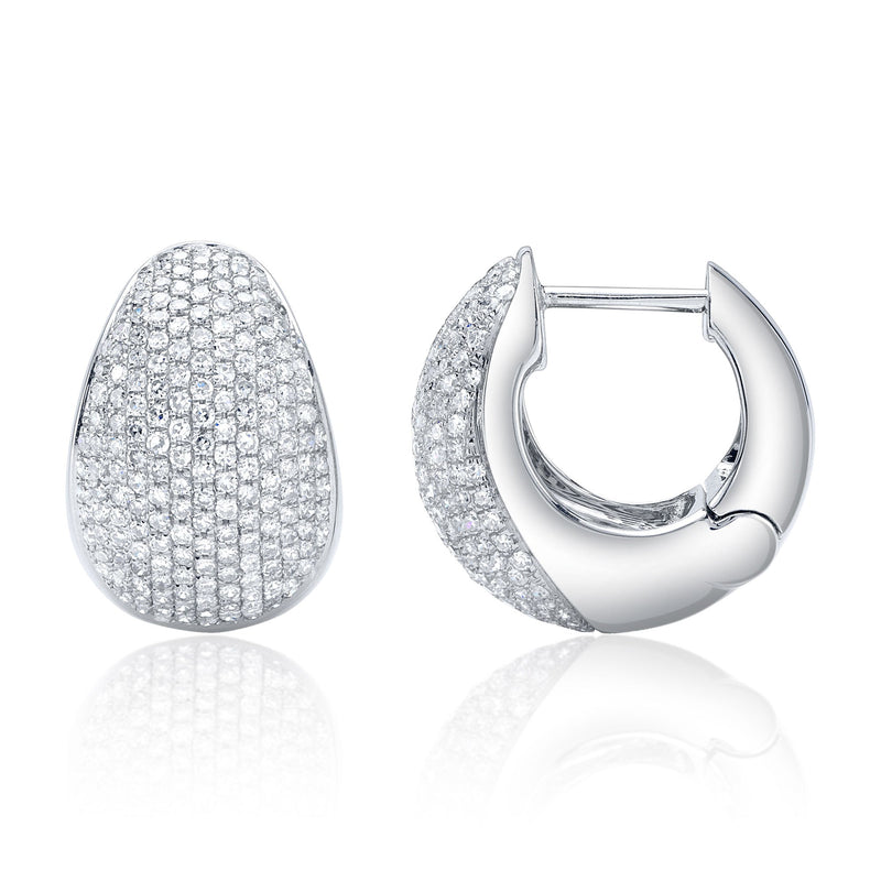 0.95CT DIAMOND PAVE HUGGIE EARRING