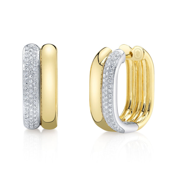 0.33CT DIAMOND OVAL HOOP EARRING
