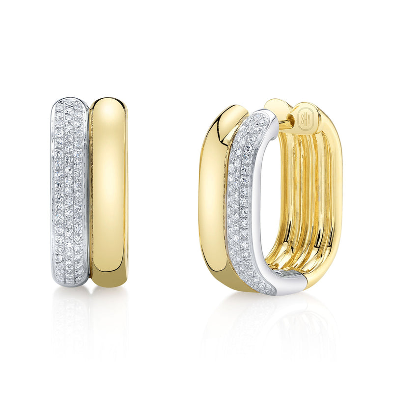0.33CT DIAMOND OVAL HOOP EARRING