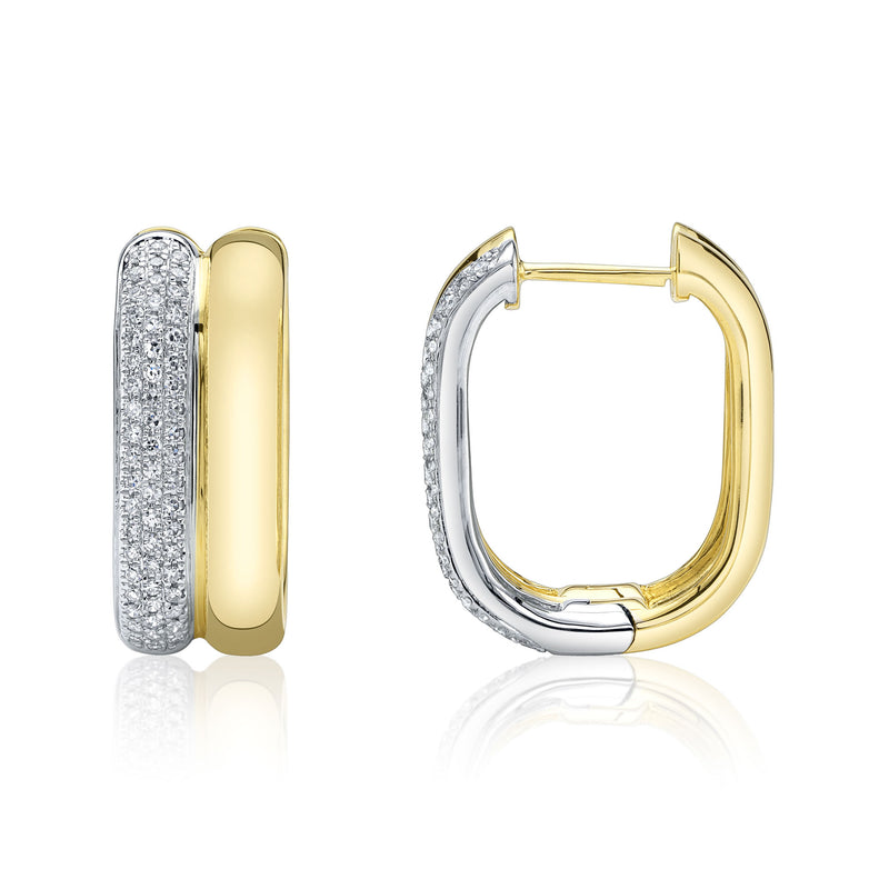 0.33CT DIAMOND OVAL HOOP EARRING