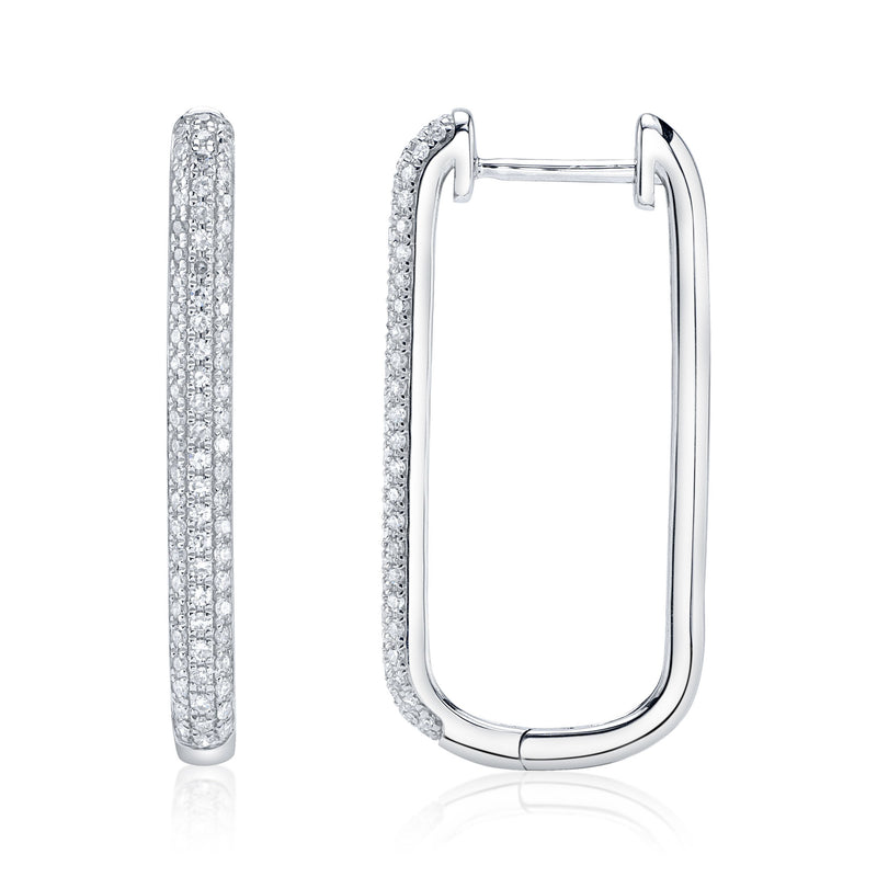 0.41CT DIAMOND OVAL HOOP EARRING