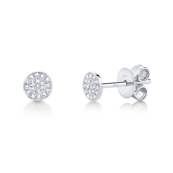 0.07CT DIAMOND PAVE CIRCLE STUD EARRING