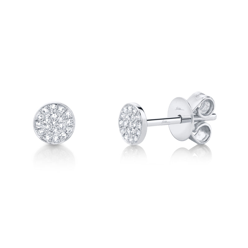 0.07CT DIAMOND PAVE CIRCLE STUD EARRING