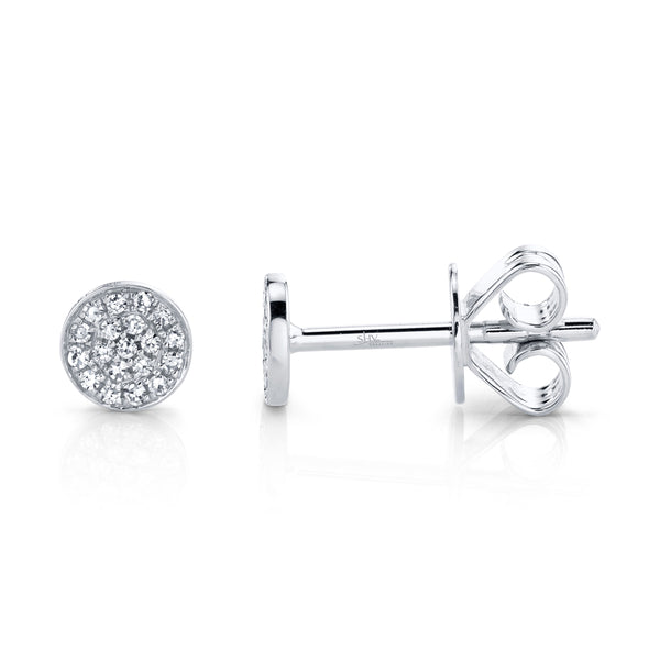 0.07CT DIAMOND PAVE CIRCLE STUD EARRING