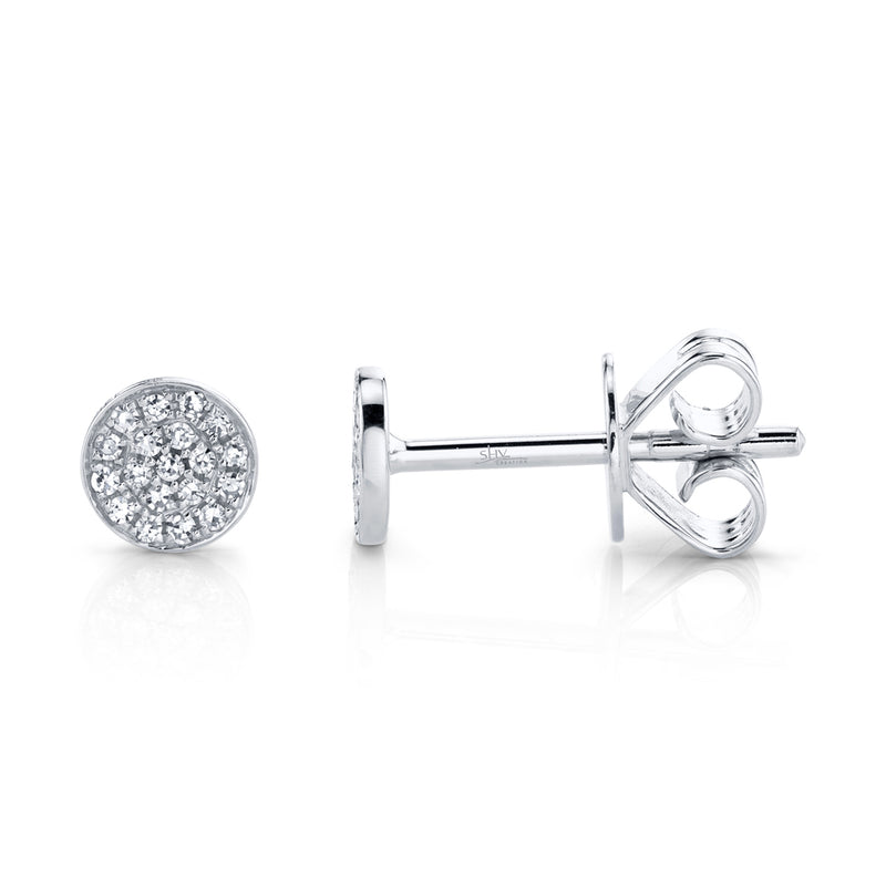 0.07CT DIAMOND PAVE CIRCLE STUD EARRING