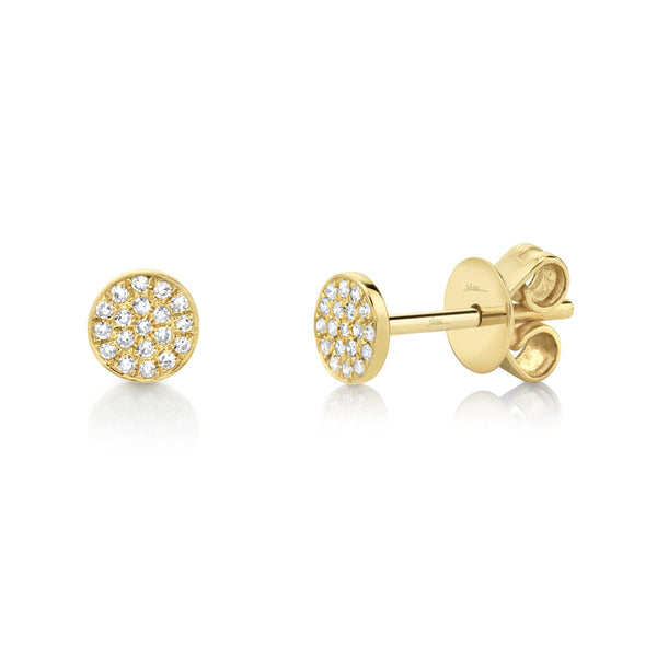 0.07CT DIAMOND PAVE CIRCLE STUD EARRING