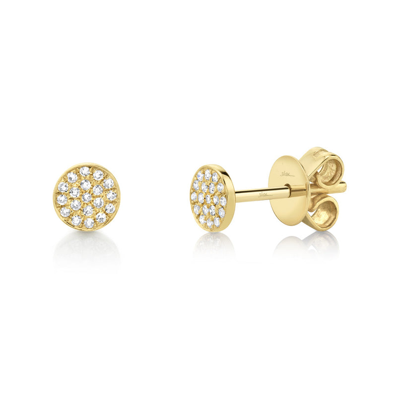 0.07CT DIAMOND PAVE CIRCLE STUD EARRING