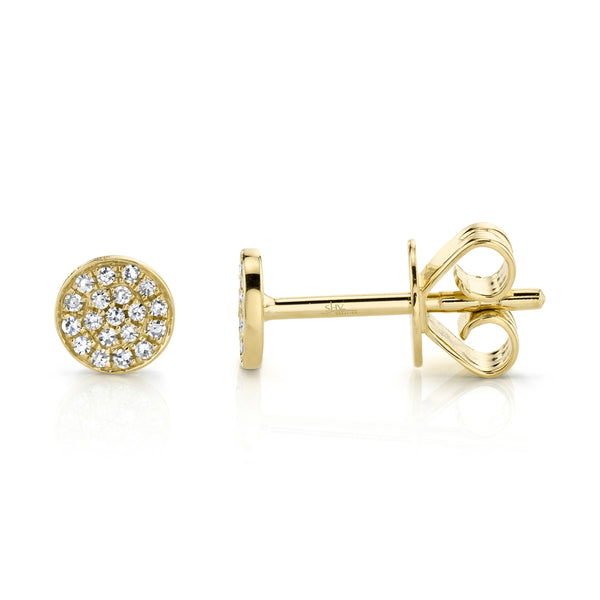 0.07CT DIAMOND PAVE CIRCLE STUD EARRING