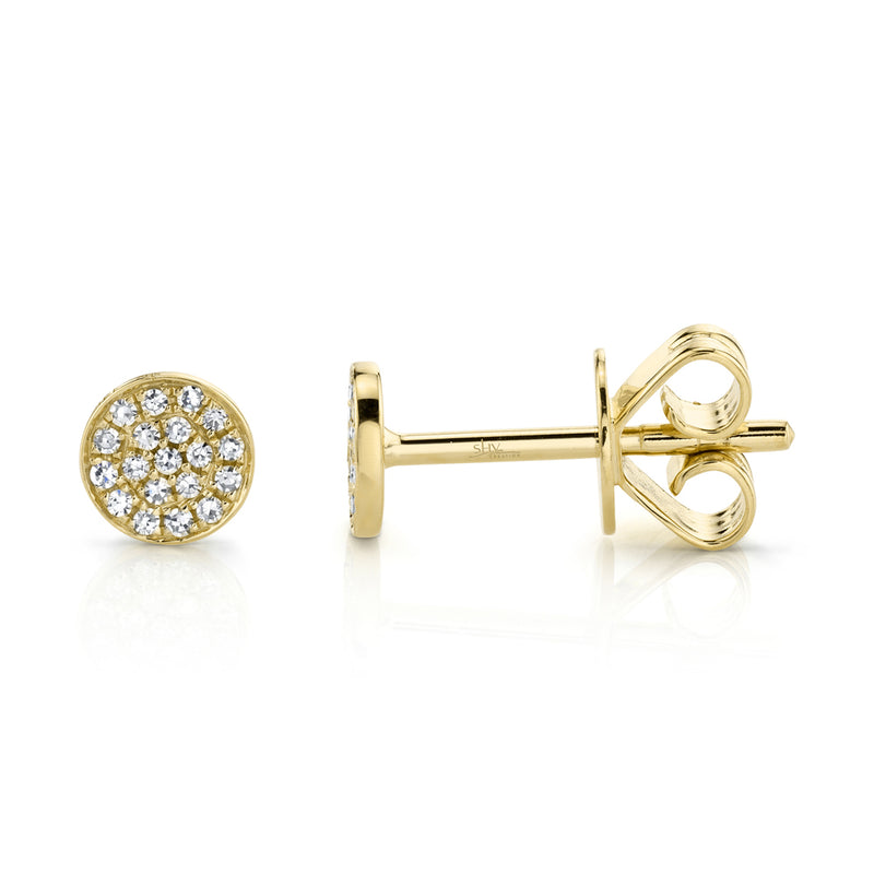 0.07CT DIAMOND PAVE CIRCLE STUD EARRING