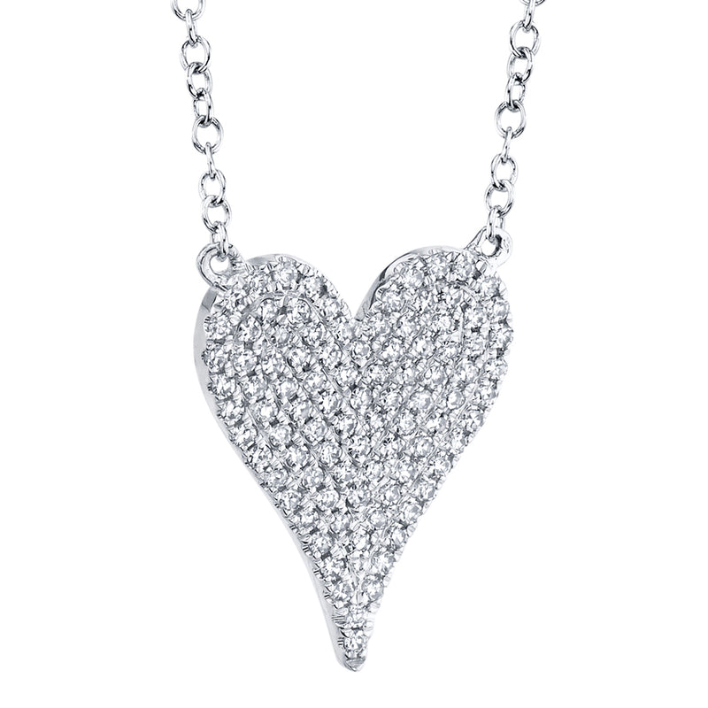 0.21CT DIAMOND PAVE HEART NECKLACE