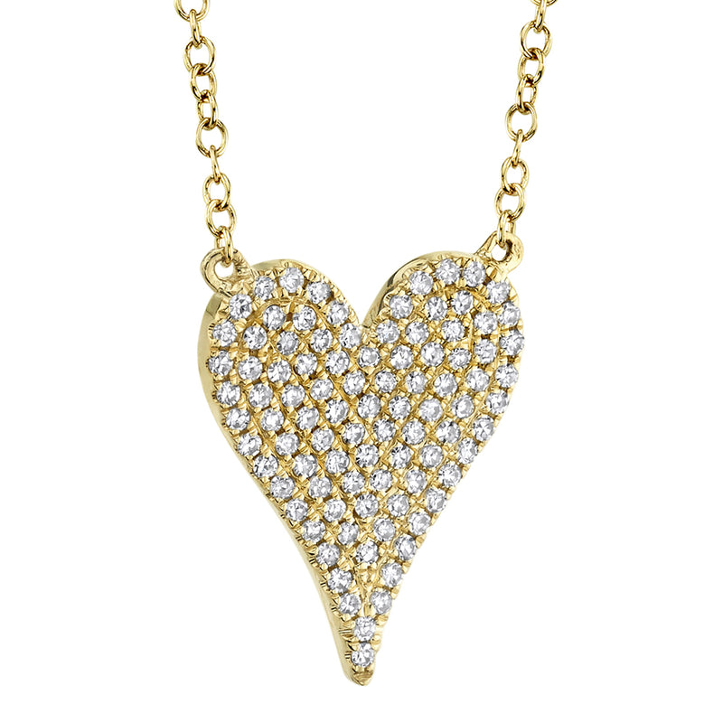 0.21CT DIAMOND PAVE HEART NECKLACE