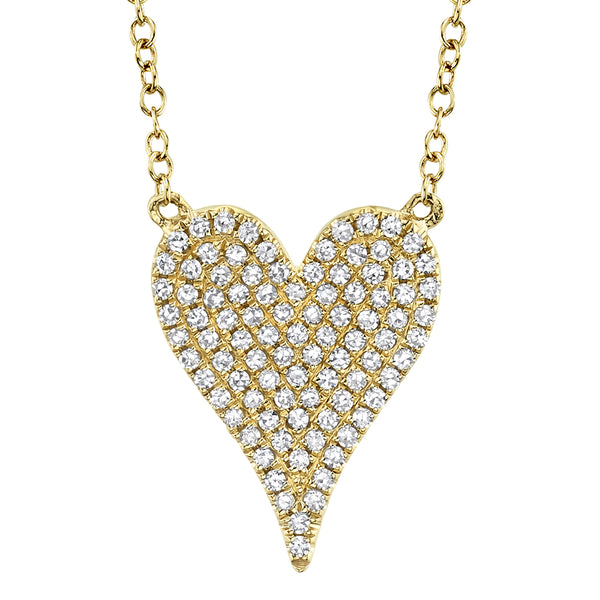 0.21CT DIAMOND PAVE HEART NECKLACE