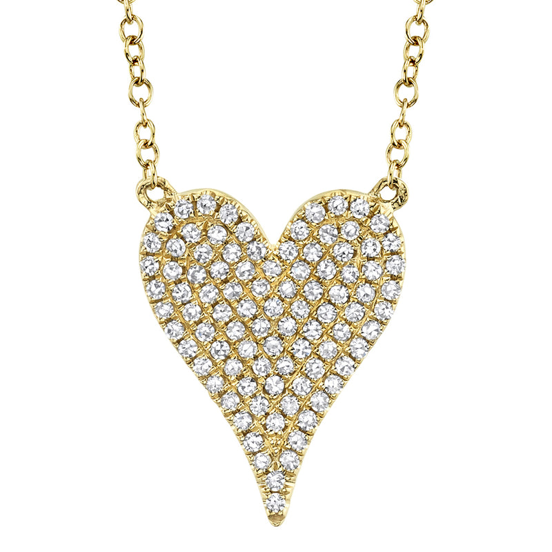 0.21CT DIAMOND PAVE HEART NECKLACE