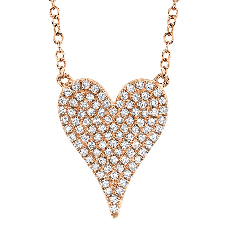 0.21CT DIAMOND PAVE HEART NECKLACE
