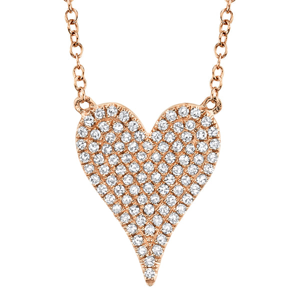 0.21CT DIAMOND PAVE HEART NECKLACE