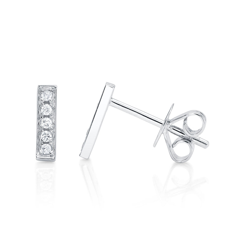 0.08CT DIAMOND BAR STUD EARRING