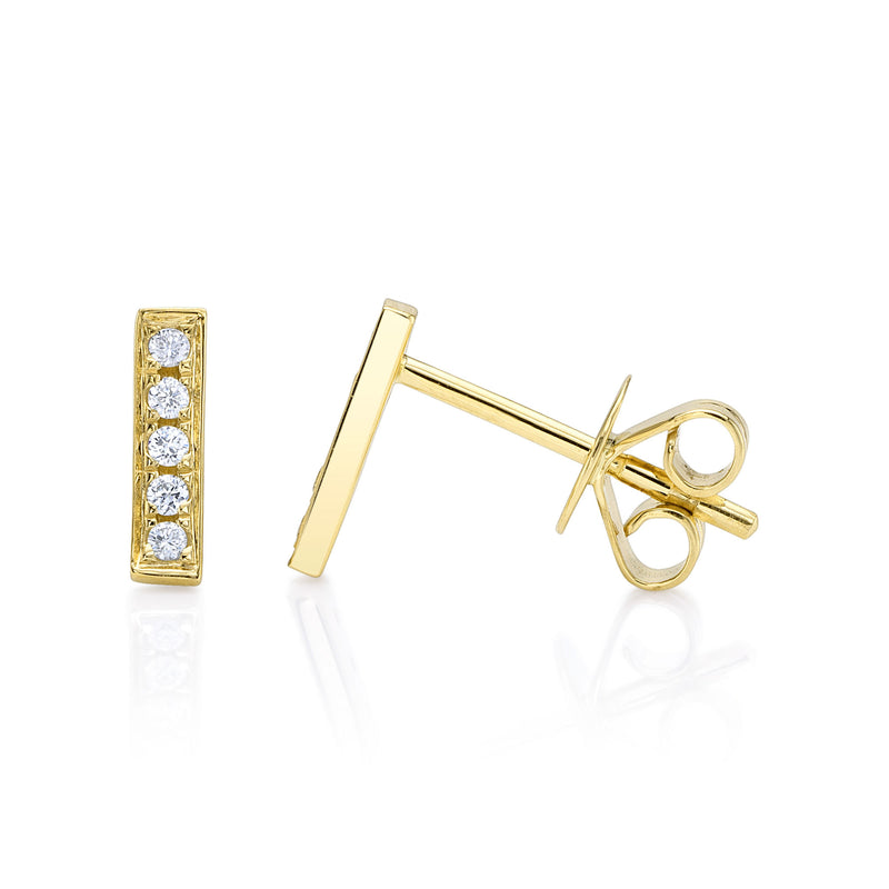 0.08CT DIAMOND BAR STUD EARRING