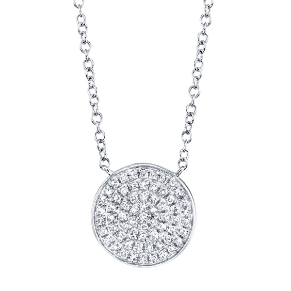 0.15CT DIAMOND PAVE CIRCLE NECKLACE