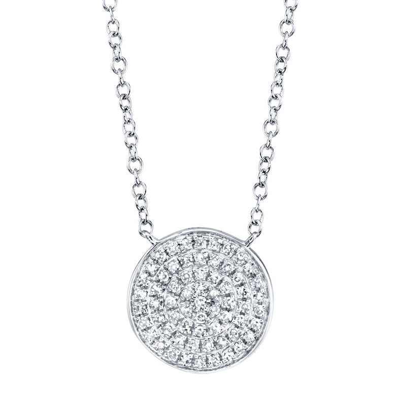 0.15CT DIAMOND PAVE CIRCLE NECKLACE
